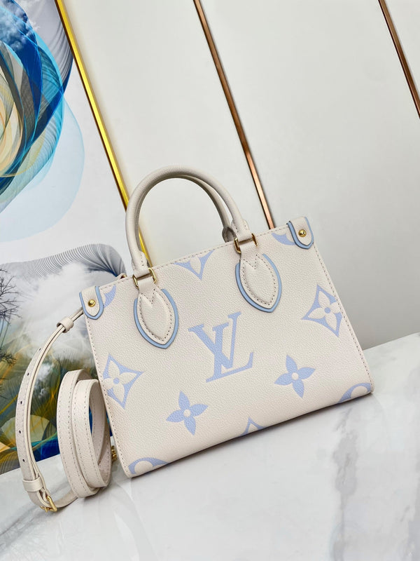 ONTHEGO 25 TELA MONOGRAMMA BIANCO VIOLA