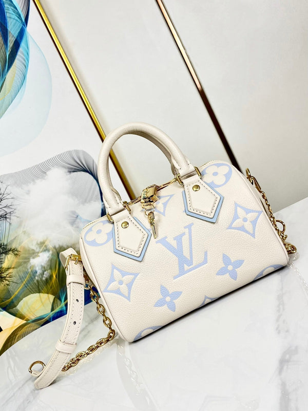 SPEEDY 20.5 BIANCO BLU TELA MONOGRAM