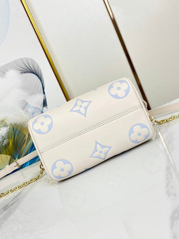 SPEEDY 20.5 BIANCO BLU TELA MONOGRAM