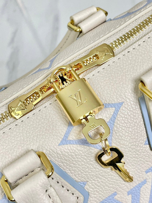 SPEEDY 20.5 BIANCO BLU TELA MONOGRAM