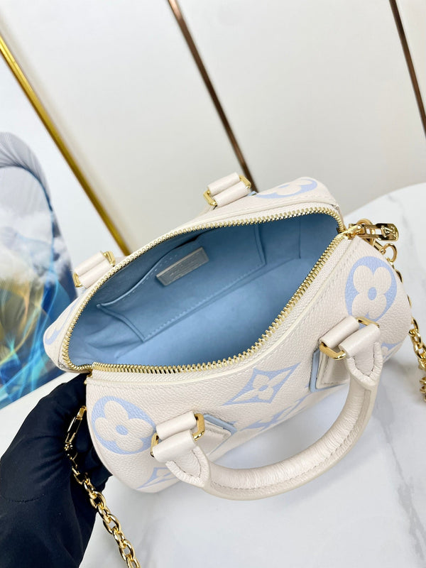 SPEEDY 20.5 BIANCO BLU TELA MONOGRAM