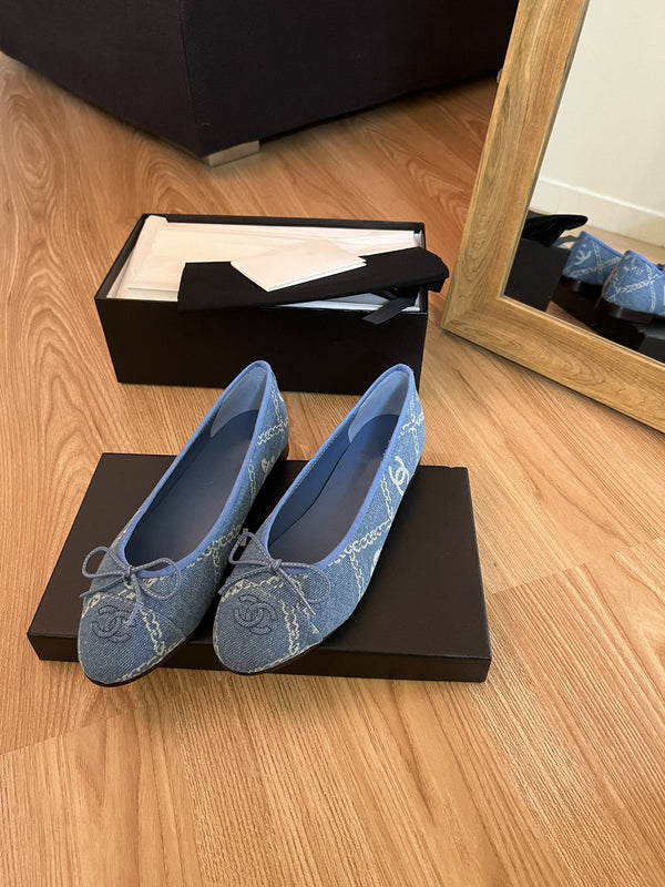 slingback in denim azzurro