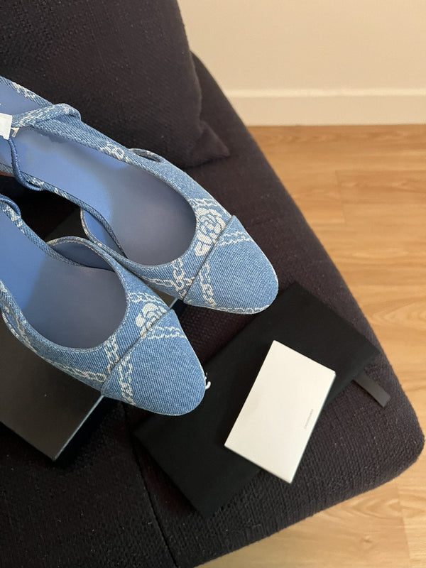 high slingbacks light blue denim