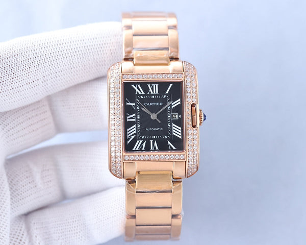TANK ANGLAISE 30 PINK GOLD DIAMOND BEZEL