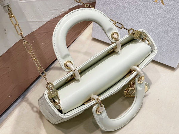 MICRO LADY D-JOY 16.5 PELLE D'AGNELLO BIANCA