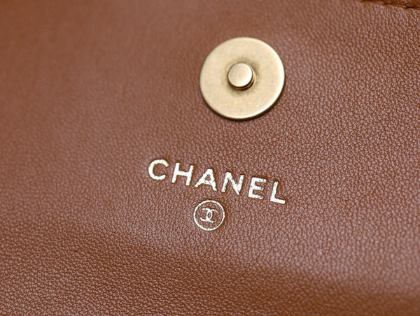 CC WOC 17 BROWN LAMBSKIN GOLD HARDWARE