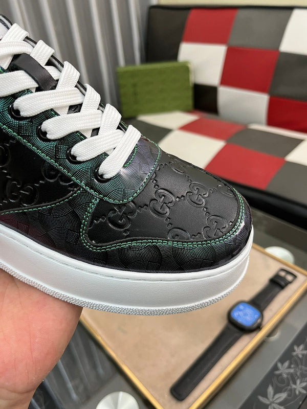 GG SNEAKER COWHIDE LEATHER WITH EMBOSSED PATTERN