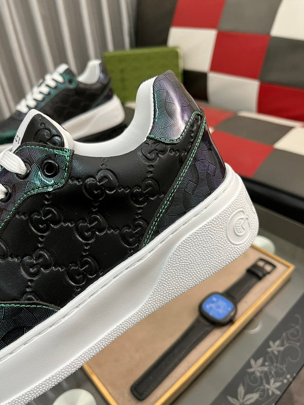 GG SNEAKER COWHIDE LEATHER WITH EMBOSSED PATTERN