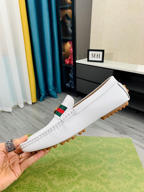 GG WHITE LEATHER DRIVER