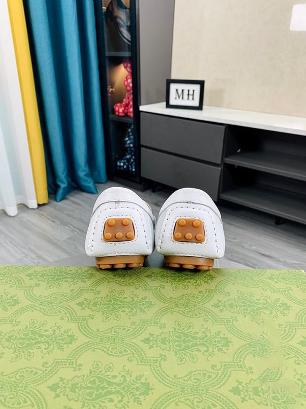 GG WHITE LEATHER DRIVER