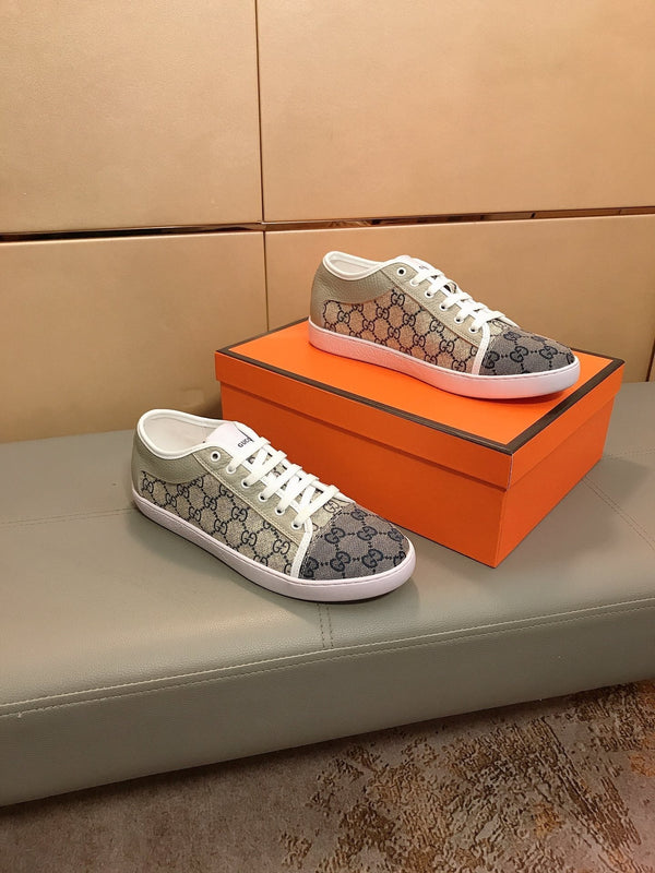 GG ACE GREY LOW-TOP SNEAKERS