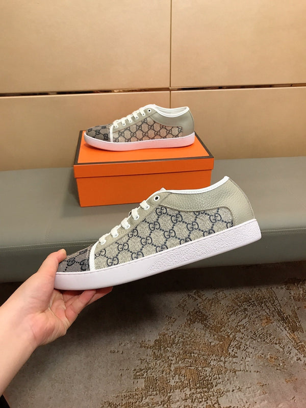 GG ACE GREY LOW-TOP SNEAKERS