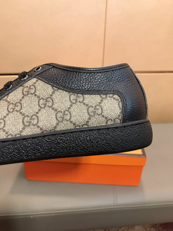 GG ACE BACK GREY LOW-TOP SNEAKERS