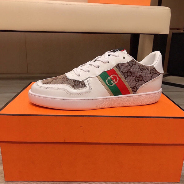 SNEAKERS SCREENER GRIGIE IN TELA GG BIANCHE