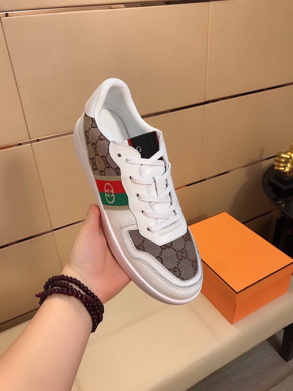 SNEAKERS SCREENER GRIGIE IN TELA GG BIANCHE