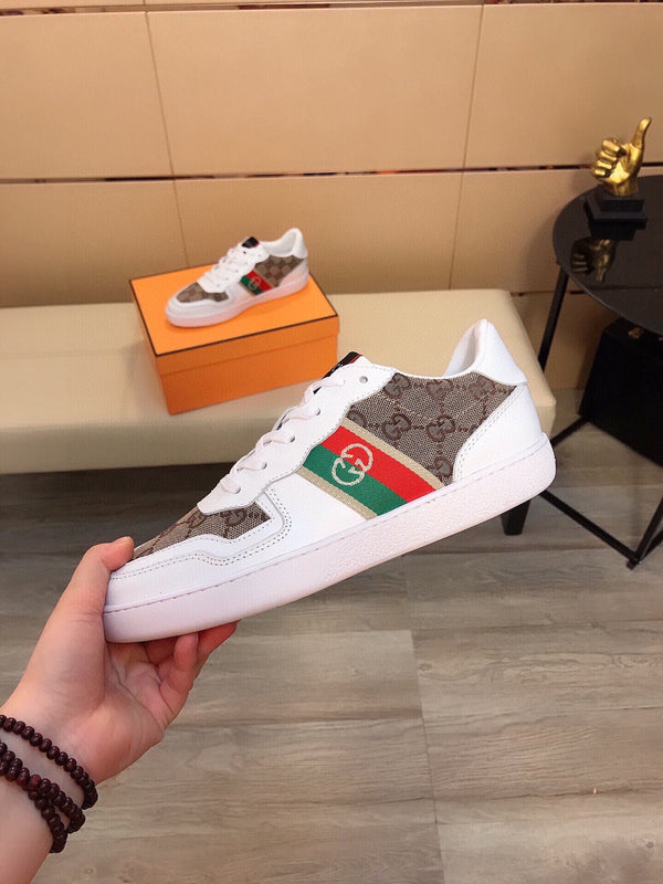 SNEAKERS SCREENER GRIGIE IN TELA GG BIANCHE