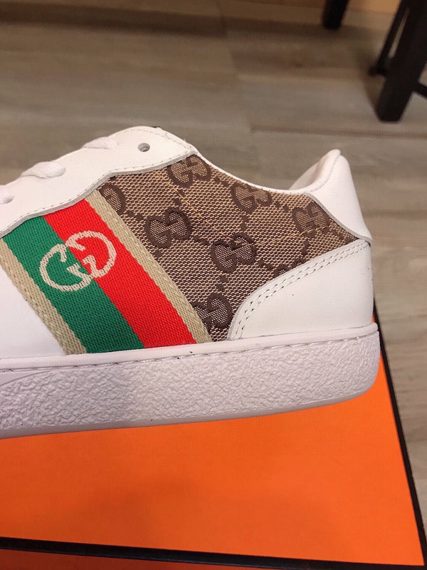 SNEAKERS SCREENER GRIGIE IN TELA GG BIANCHE