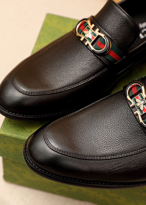 GG LOAFERS MENS MATTE BLACK COWHIDE