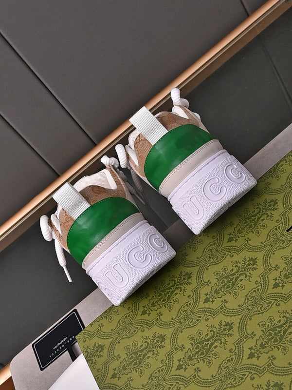 SNEAKERS GG SCREENER IN PELLE MARRONE