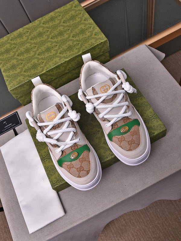 SNEAKERS GG SCREENER IN PELLE MARRONE