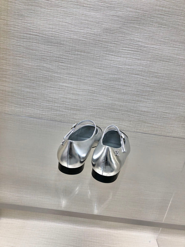 mary janes silver black metalic lambskin grosgrain