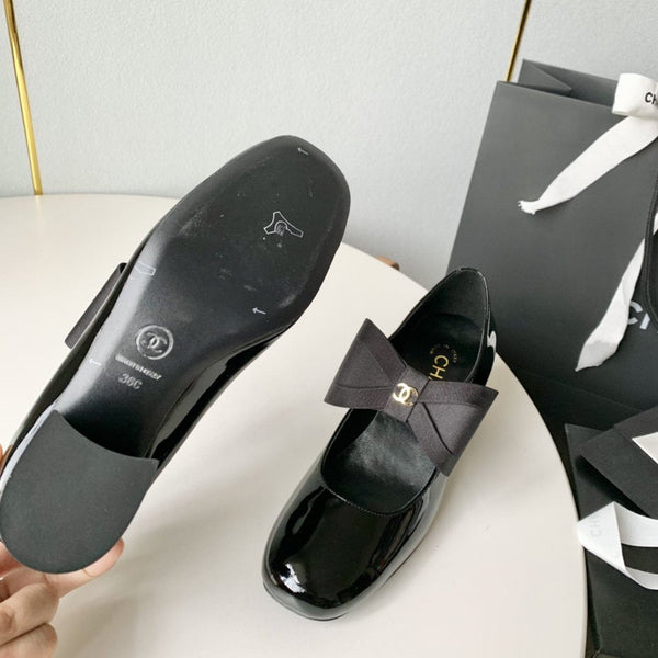 mary jane 60 fiocco in pelle di vitello verniciata nera