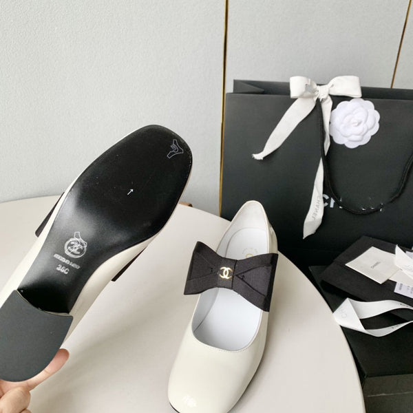 mary janes 60 white calfskin bow