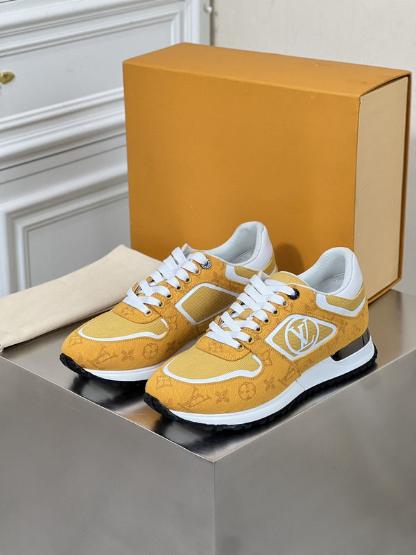 SNEAKER LV RUN AWAY IN TESSUTO DENIM GIALLO