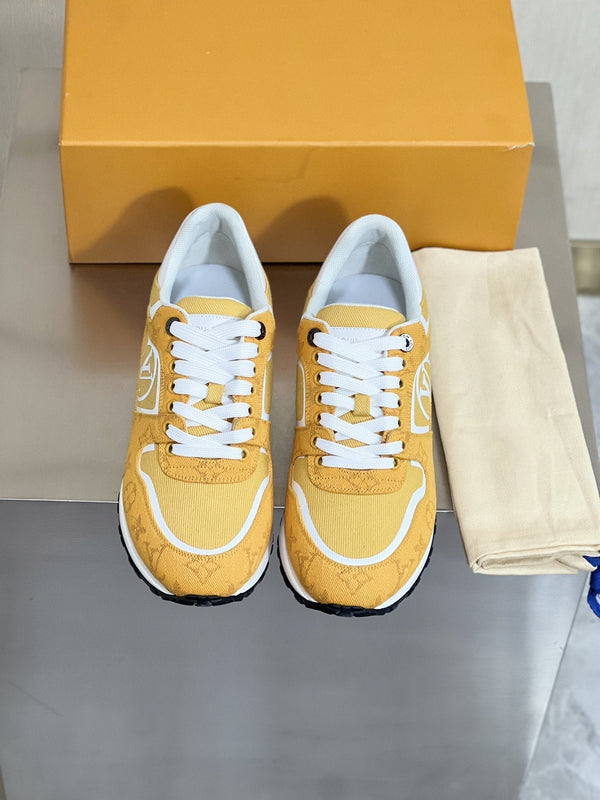 SNEAKER LV RUN AWAY IN TESSUTO DENIM GIALLO