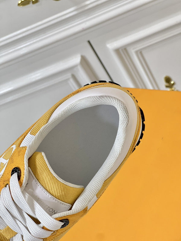SNEAKER LV RUN AWAY IN TESSUTO DENIM GIALLO