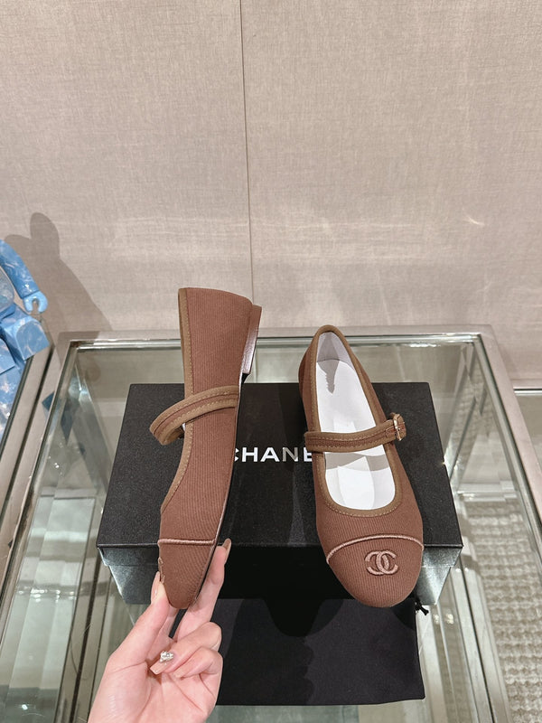 mary jane flat brown corduroy