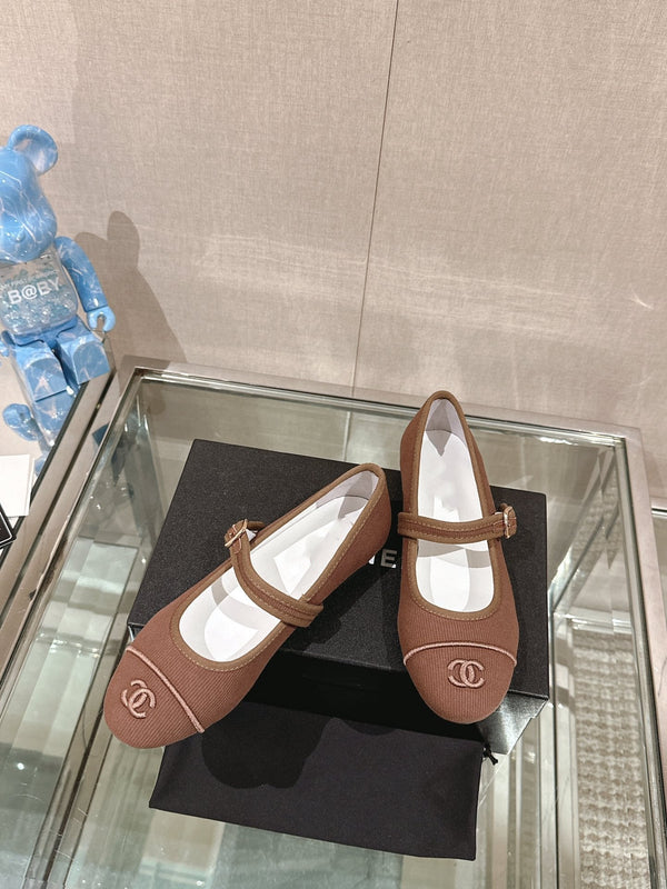 mary jane flat brown corduroy