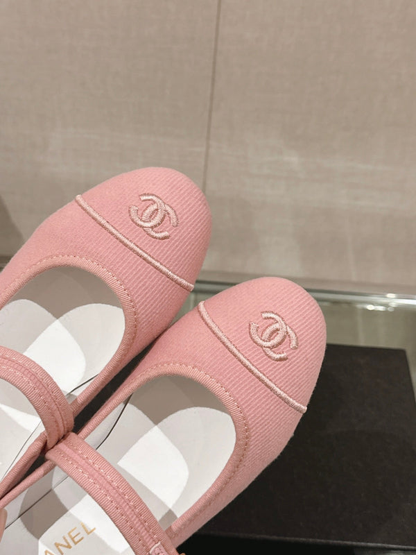 mary jane flat pink corduroy
