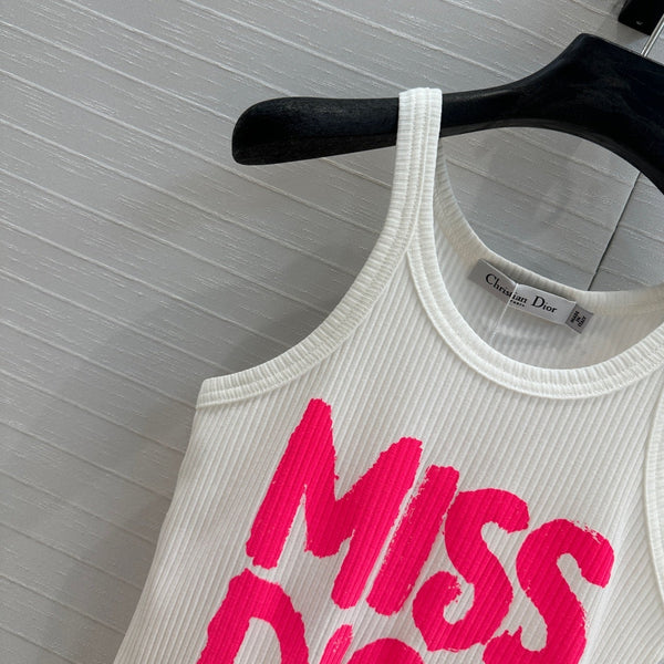 Débardeur rayé imprimé graffiti Miss CD