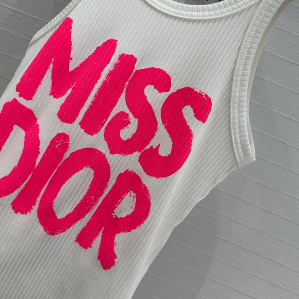 Débardeur rayé imprimé graffiti Miss CD