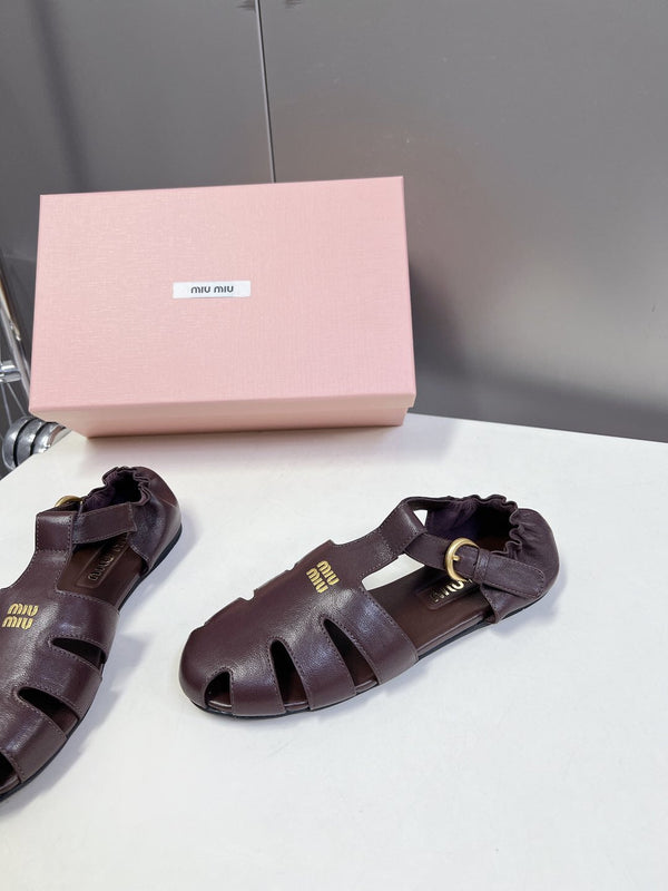 Miumiu Sandal Dark Brown Calfskin