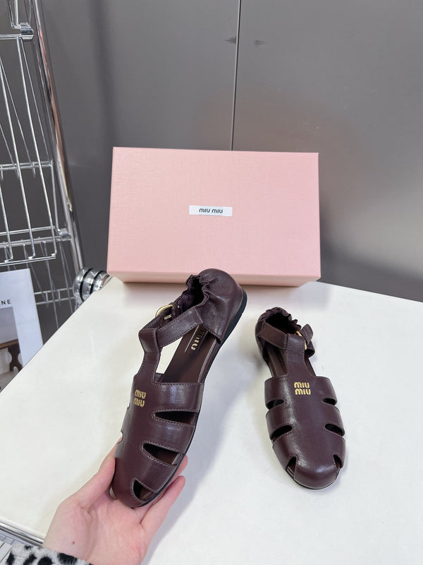 Miumiu Sandal Dark Brown Calfskin