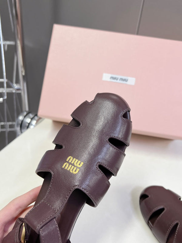 Miumiu Sandal Dark Brown Calfskin