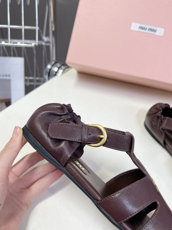 Miumiu Sandal Dark Brown Calfskin