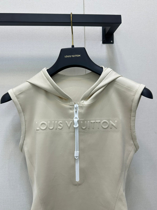 LV25 Opaque White Zip-Up Bodysuit 277732