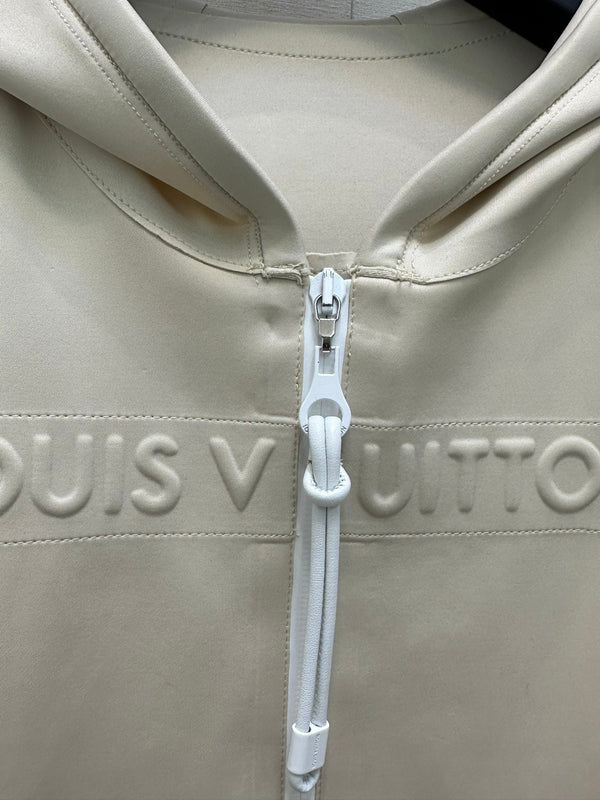 LV25 Opaque White Zip-Up Bodysuit 277732