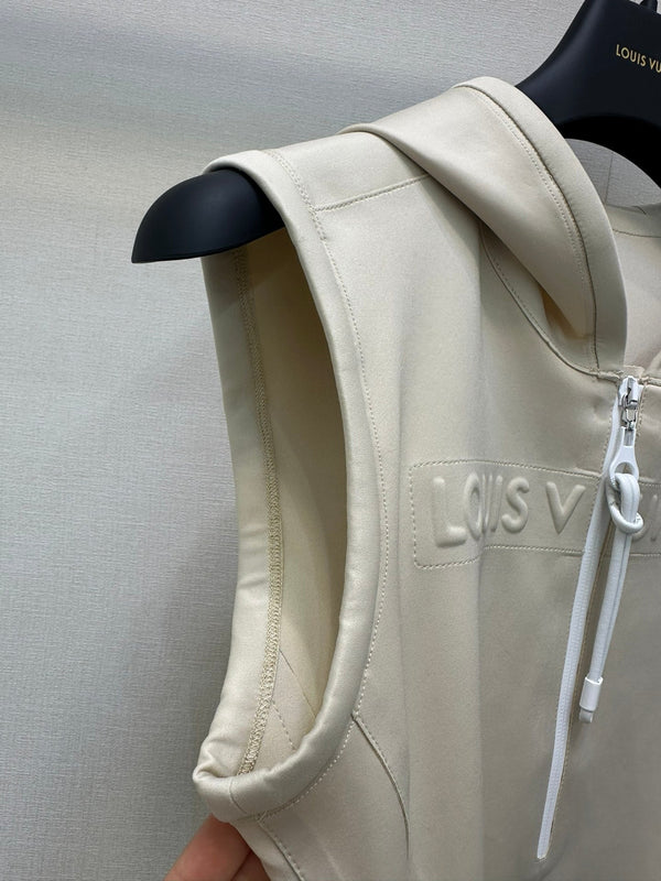 LV25 Opaque White Zip-Up Bodysuit 277732