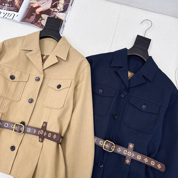 Giacca antivento con cintura in vita LV 25Ss in cotone 242165