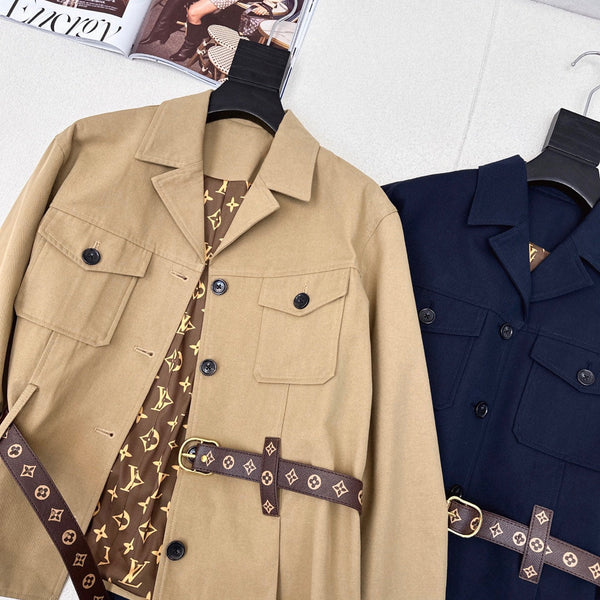 Giacca antivento con cintura in vita LV 25Ss in cotone 242165