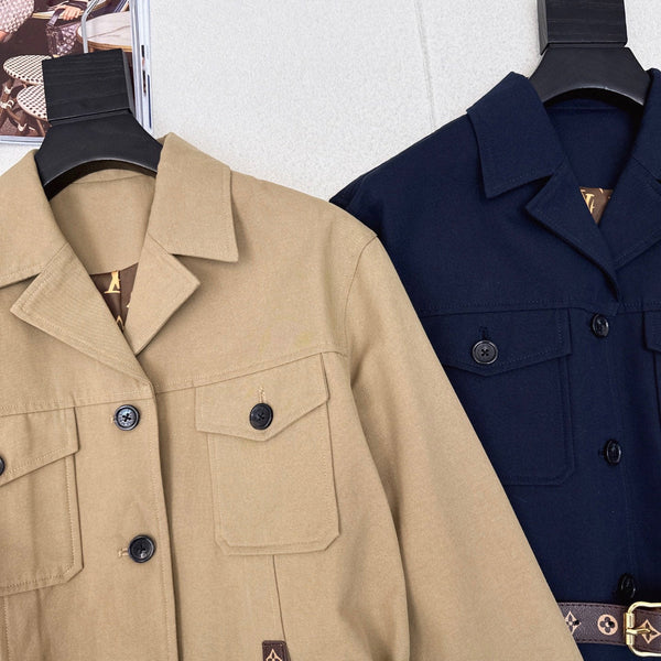 Giacca antivento con cintura in vita LV 25Ss in cotone 242165