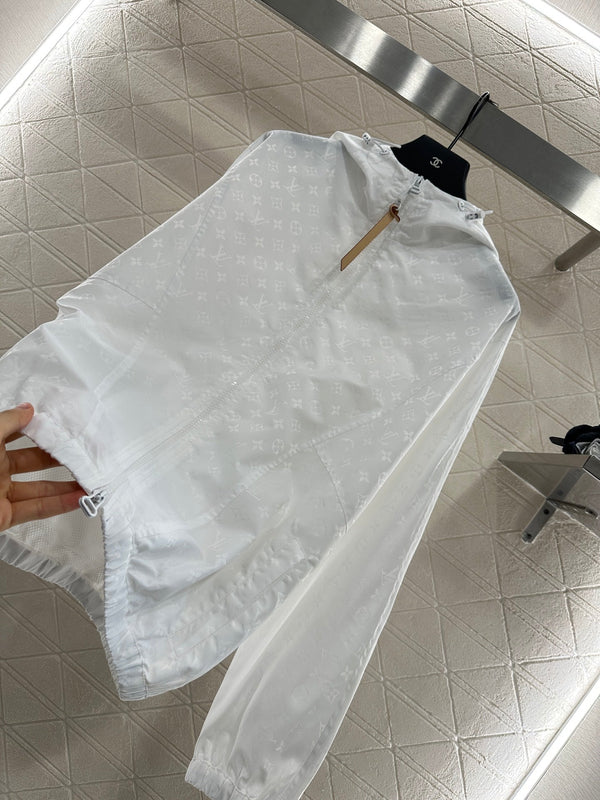 LV25 Obscure Jackquard Jacket White Polyester 291081
