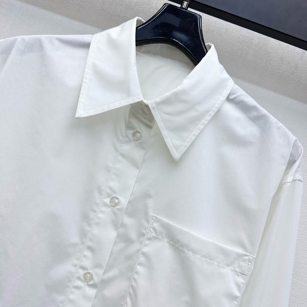 LV25 Lace-Trimmed Shirt and Shorts Set White Cotton 290149