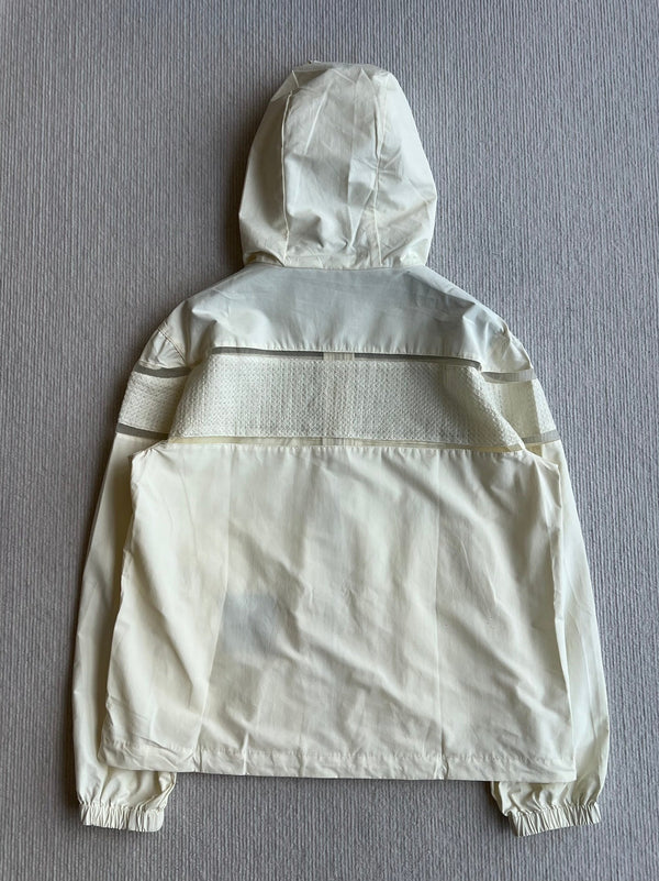 Moncle 25SS Clisson Lace Hollow Hooded Windbreaker Jacket Cream Polyester 242763