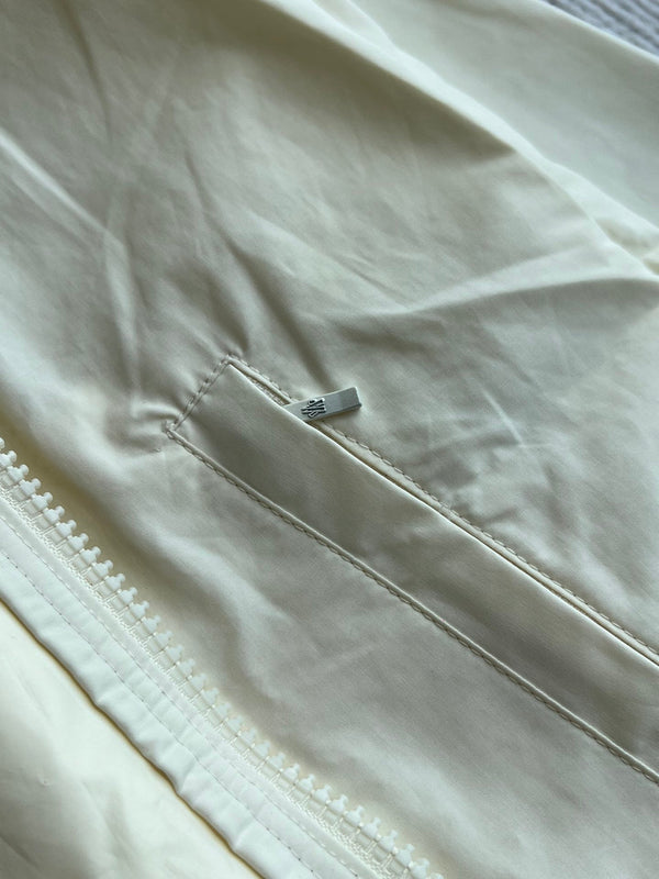 Moncle 25SS Clisson Lace Hollow Hooded Windbreaker Jacket Cream Polyester 242763