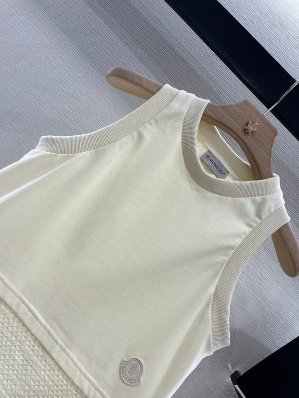 Moncle 25 Mest Vest High Waist Skirt Set Cream Cotton 248978